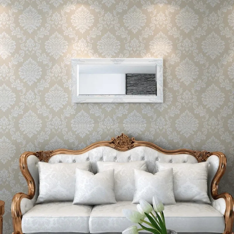 Miroir mural baroque blanc grand format