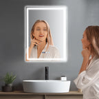 Miroir LED étanche affichage heure et température