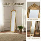 Miroir sur pied baroque doré