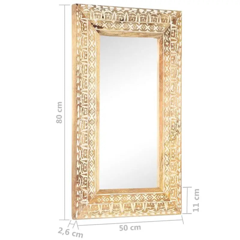 Miroir bois exotique sculpté à la main