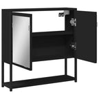 Armoire de toilette noire bois grand rangement