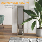 Miroir pleine longueur cadre bois gris