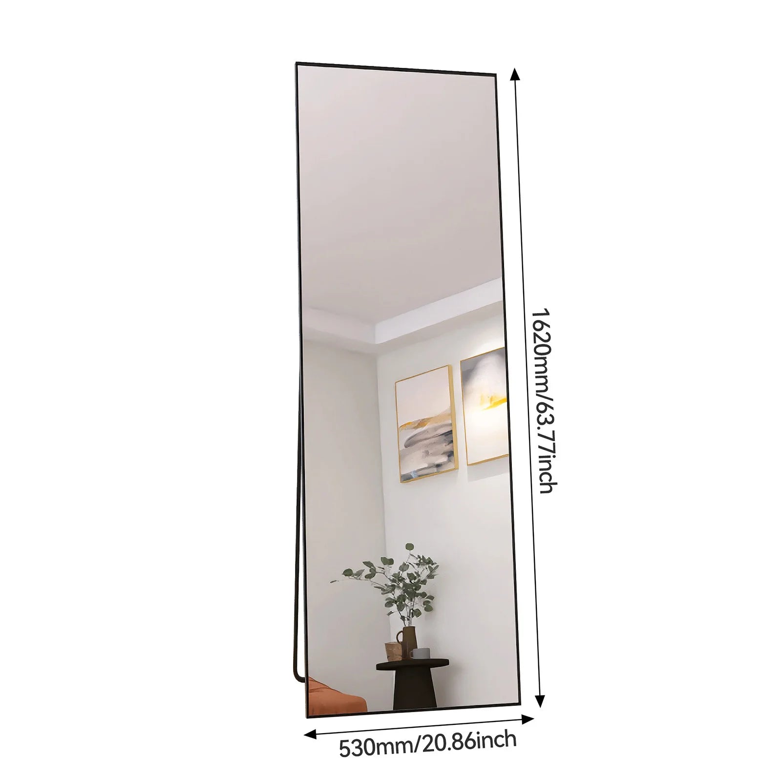 Miroir pleine longueur cadre aluminium noir