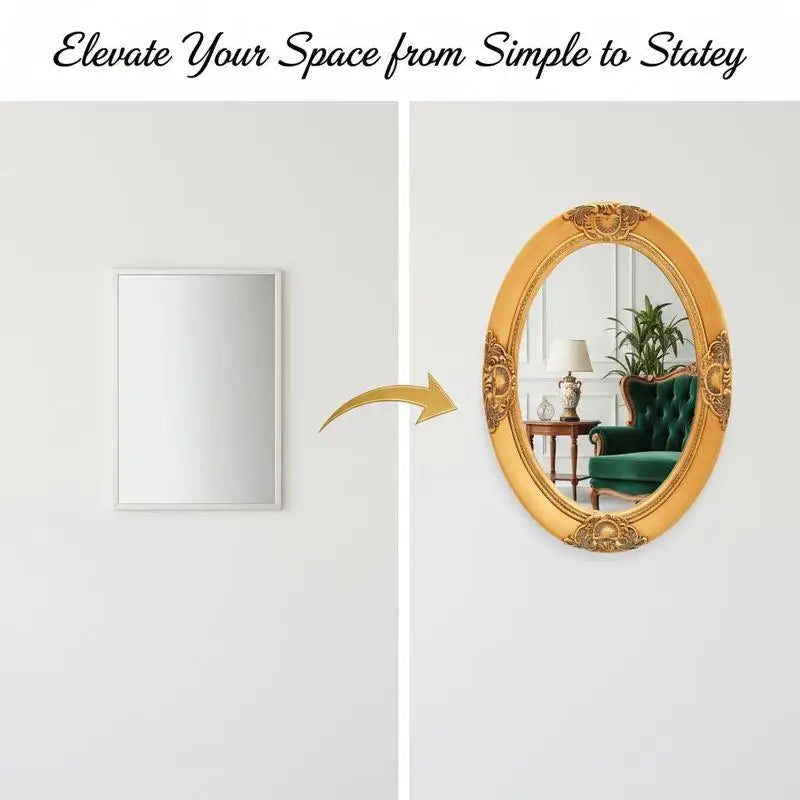 Miroir baroque vintage rond biseauté
