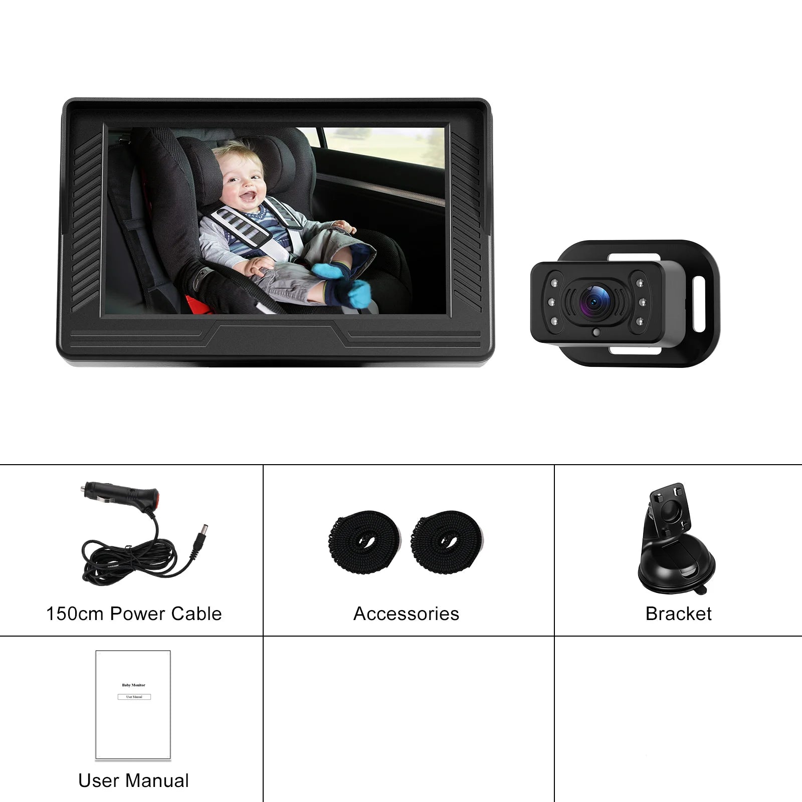 Moniteur de surveillance bébé pour voiture