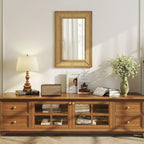 Miroir rotin rectangulaire bois naturel