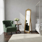 Miroir sur pied baroque doré