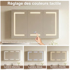 Armoire de toilette LED anti-buée blanche
