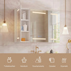 Armoire de toilette LED anti-buée blanche