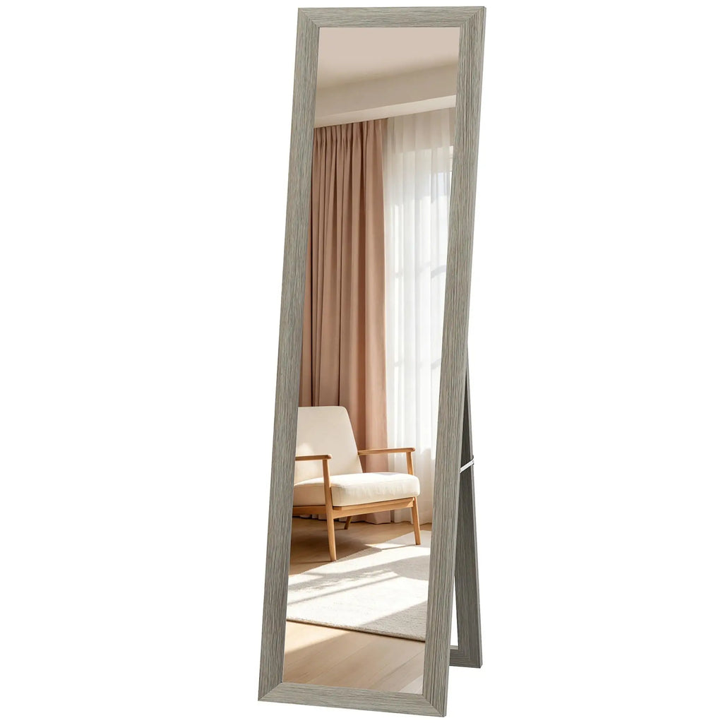 Miroir pleine longueur cadre bois gris