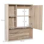 Armoire de toilette chêne 5 compartiments