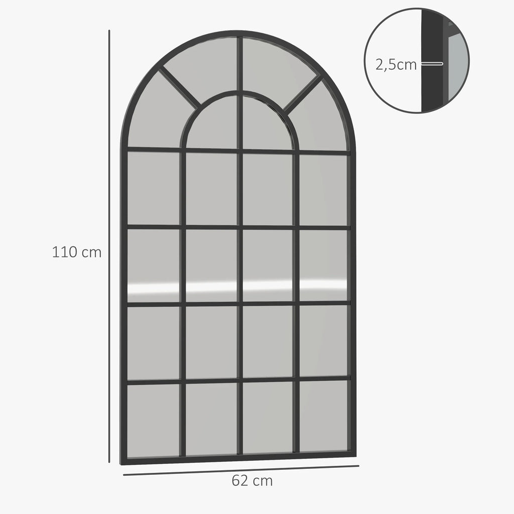 Miroir arche industriel noir HOMCOM