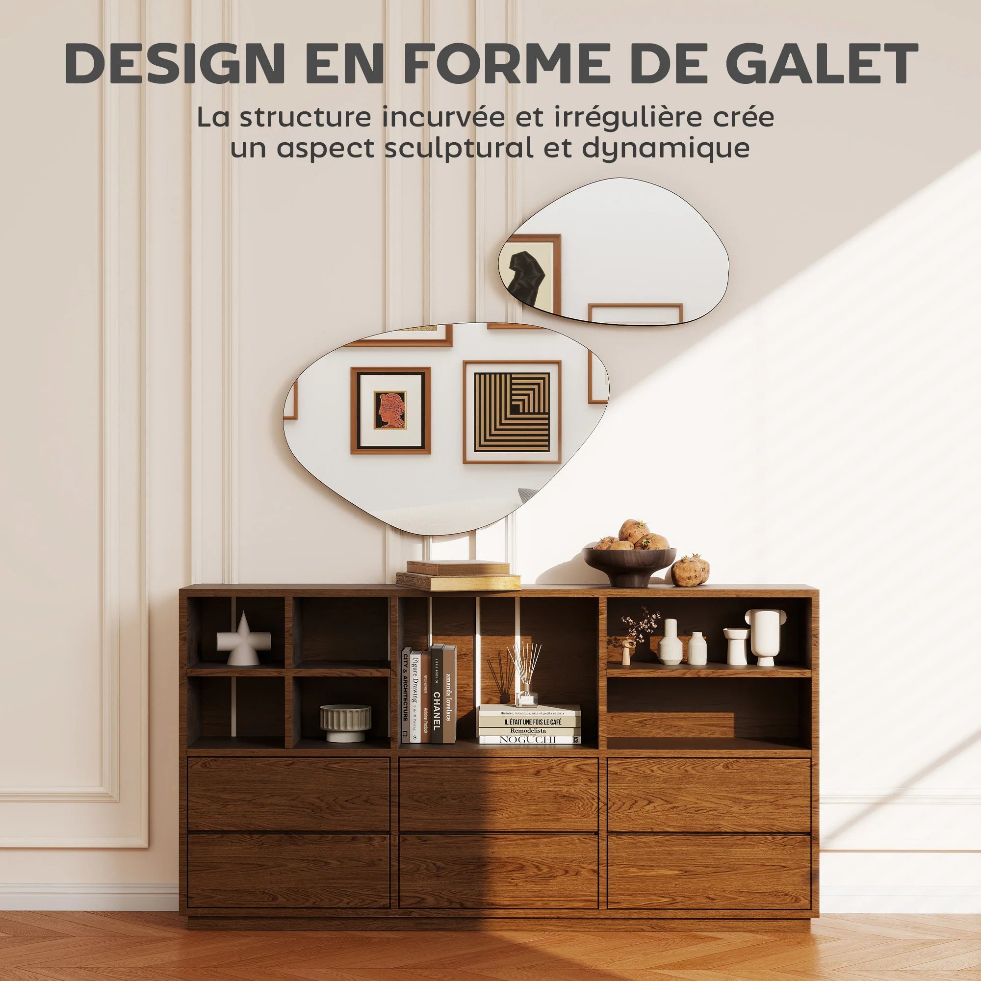 Lot de 2 miroirs irréguliers HOMCOM