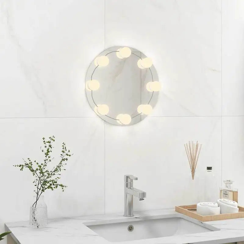 Miroir rond LED chambre et coiffeuse