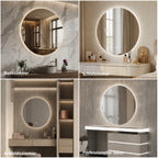 Miroir LED rond double halo
