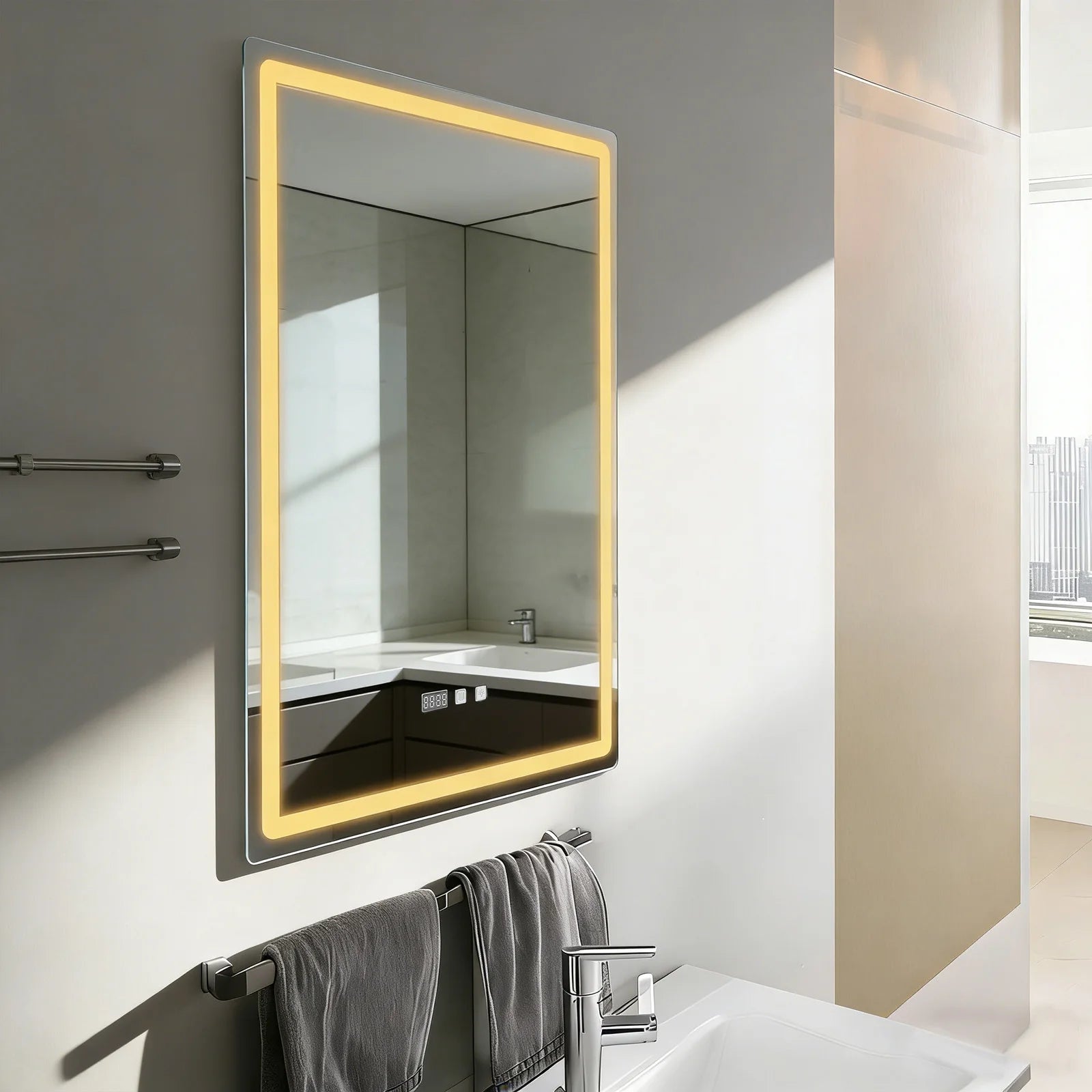 Miroir intelligent LED dégivrant