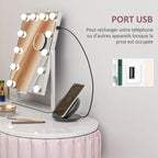 Miroir Hollywood LED grossissant x10