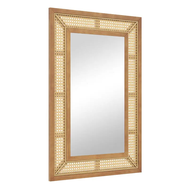 Miroir rotin décoratif bois naturel