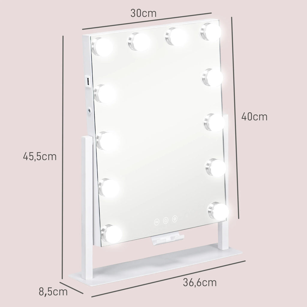 Miroir Hollywood LED grossissant x10