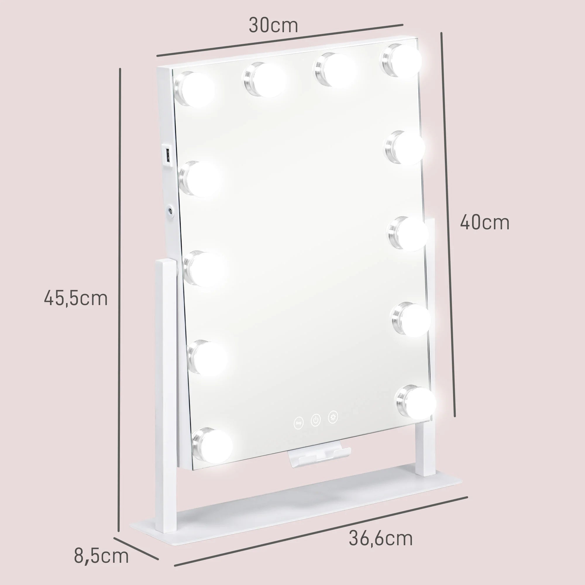 Miroir Hollywood LED grossissant x10