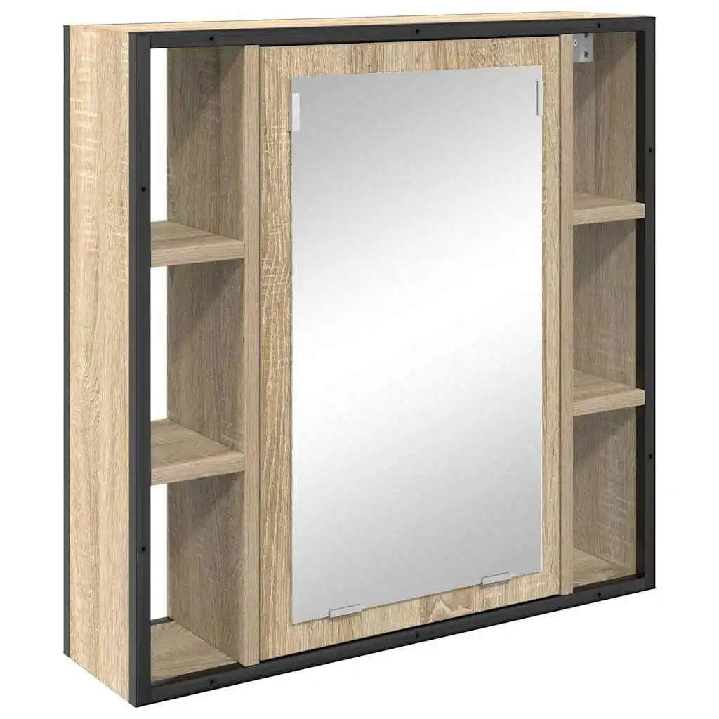 Armoire de toilette beige grand rangement