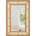 Miroir rotin rectangulaire bois naturel