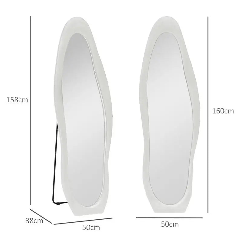 Miroir pleine longueur ondulé velours