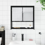 Armoire de toilette noire bois grand rangement