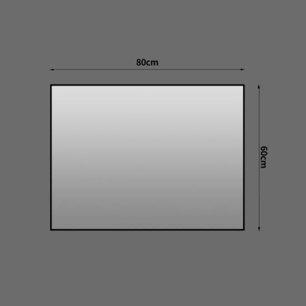 Miroir mural rectangulaire cadre aluminium noir 60x80 cm