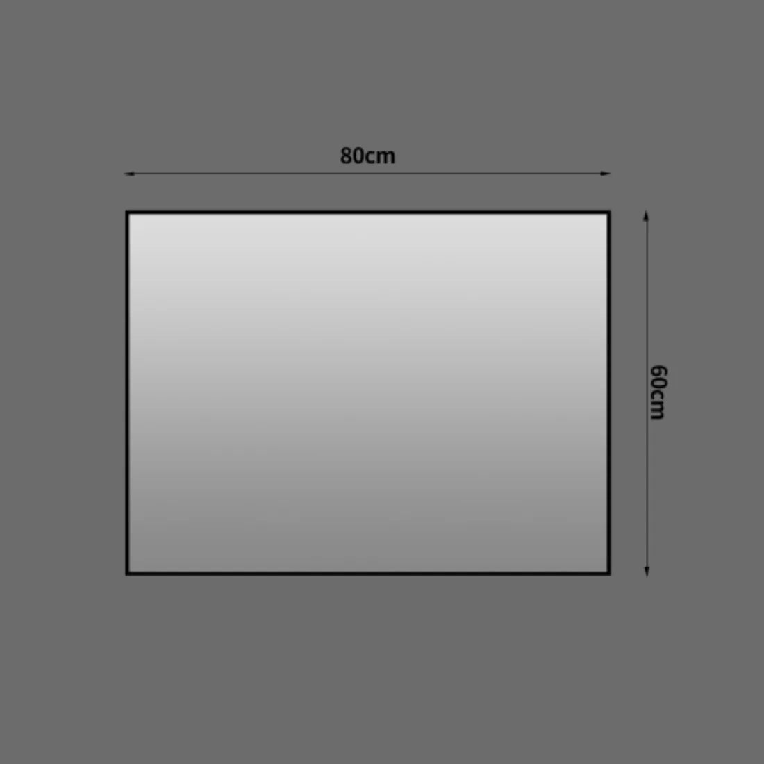 Miroir mural rectangulaire cadre aluminium noir 60x80 cm