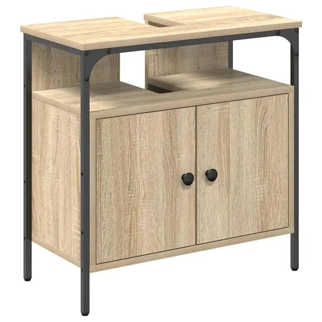 Armoire de toilette beige grand rangement