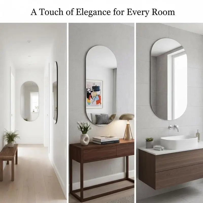 Miroir LED ovale à lumière colorée