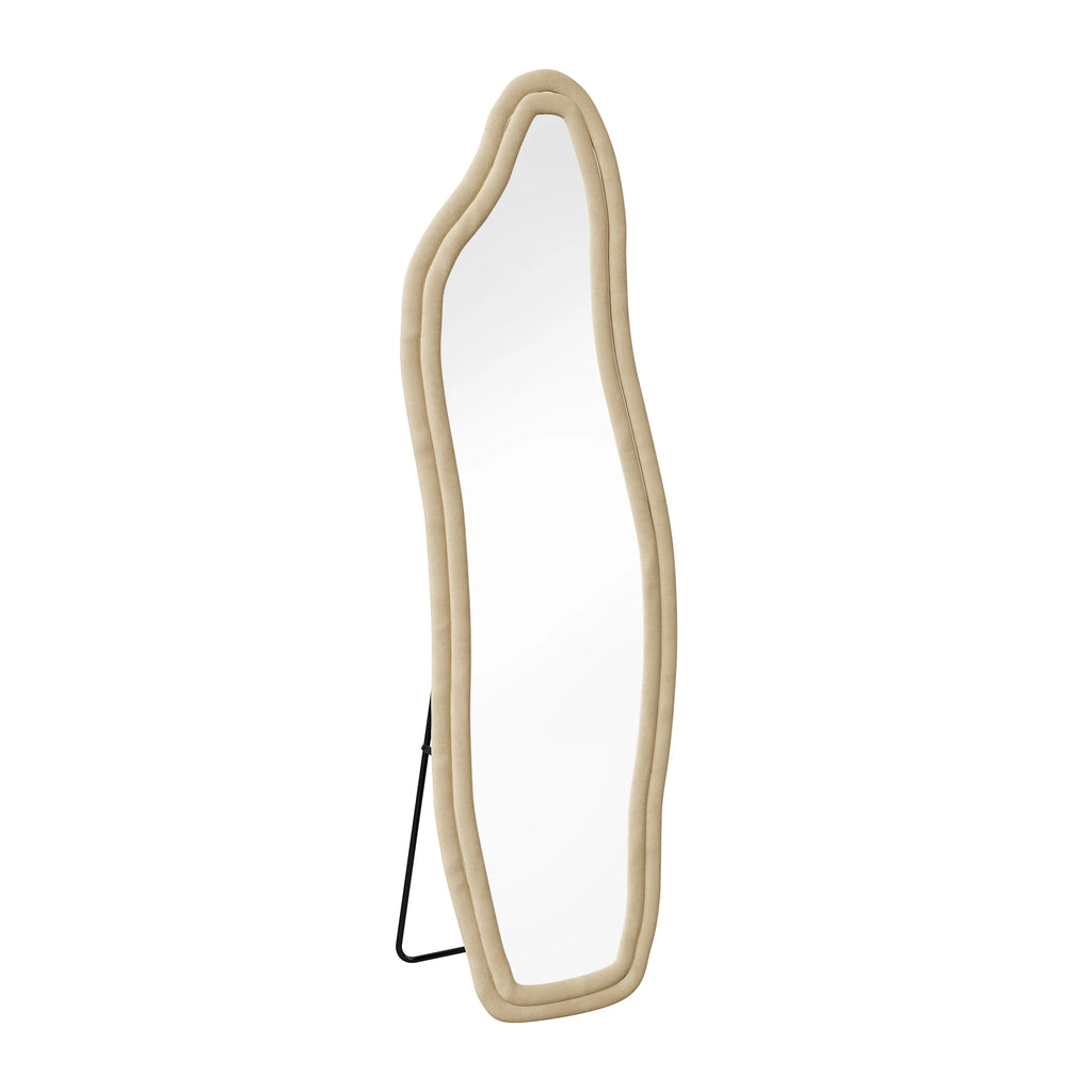 Miroir sur pied ondulé asymétrique flanelle