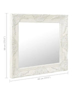 Miroir mural baroque blanc carré