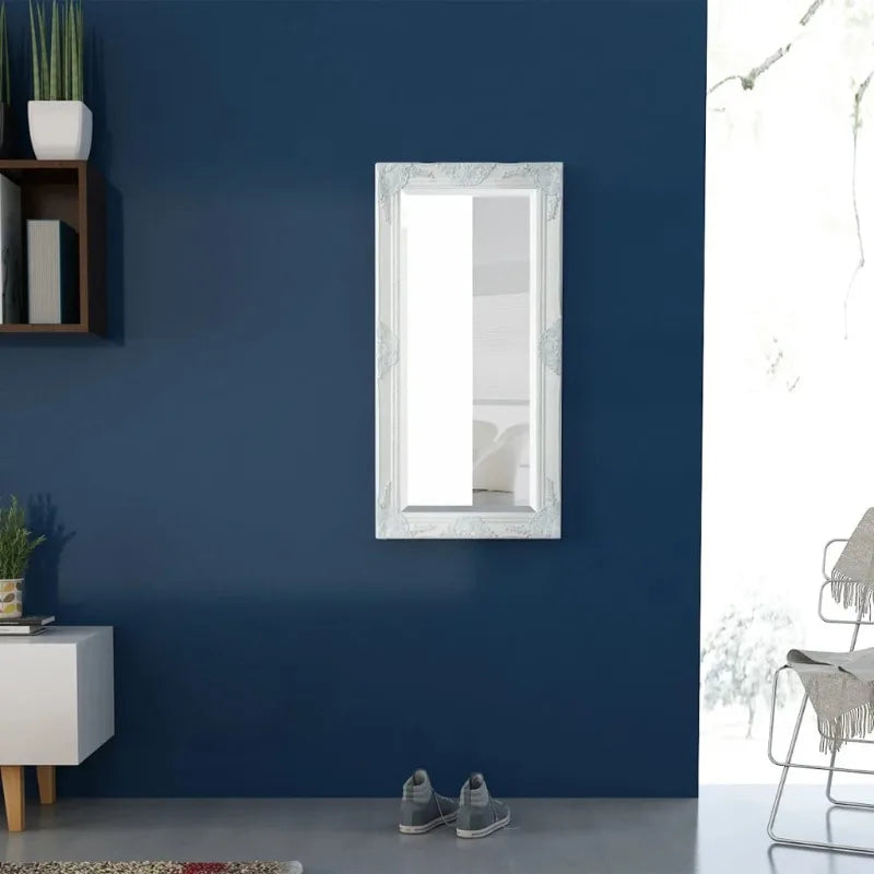 Miroir mural baroque blanc grand format