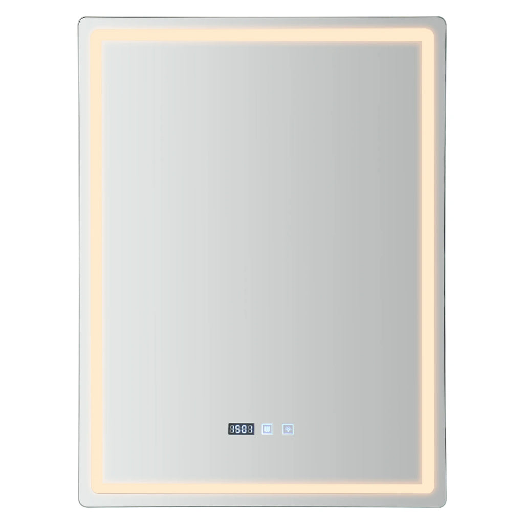 Miroir LED étanche affichage heure et température