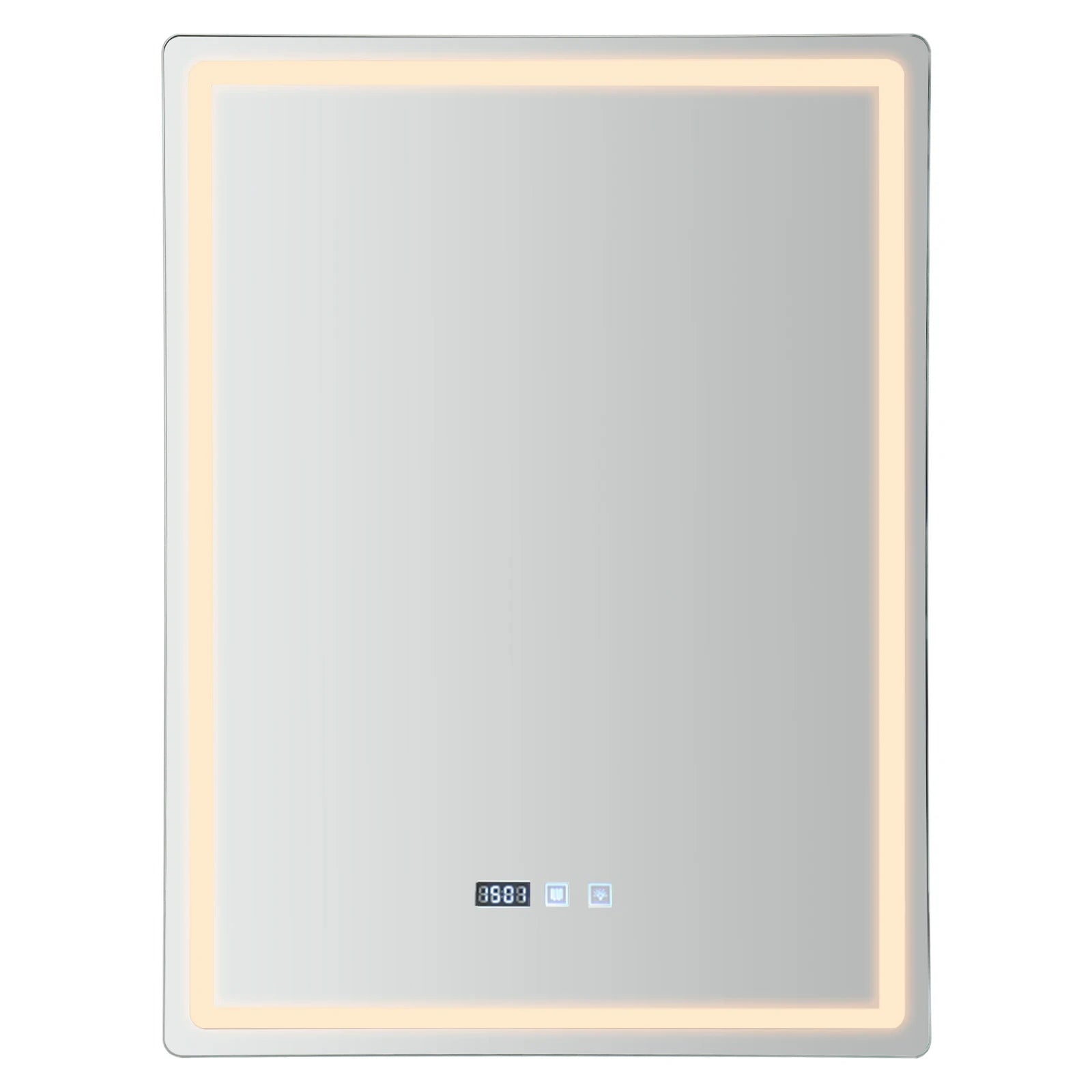 Miroir LED étanche affichage heure et température