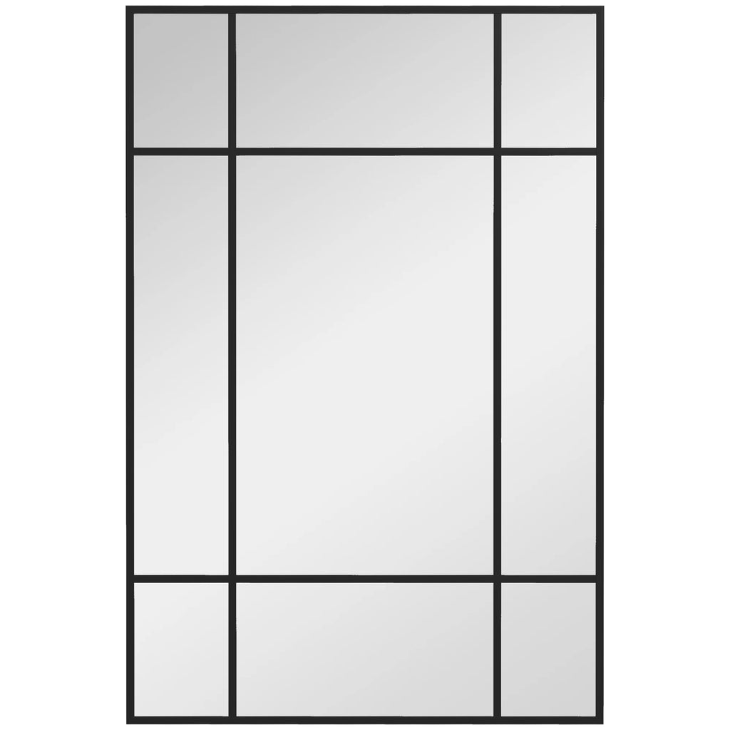 Miroir style fenêtre noir HOMCOM