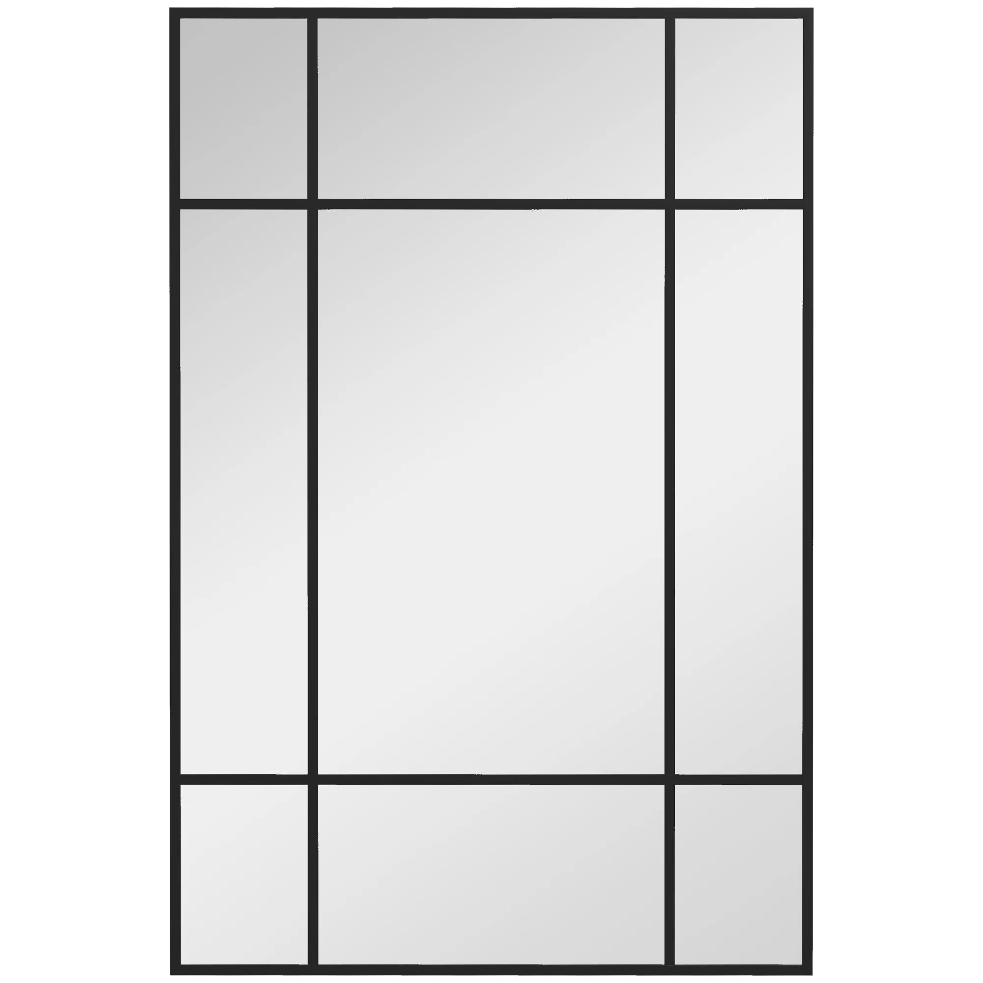 Miroir style fenêtre noir HOMCOM