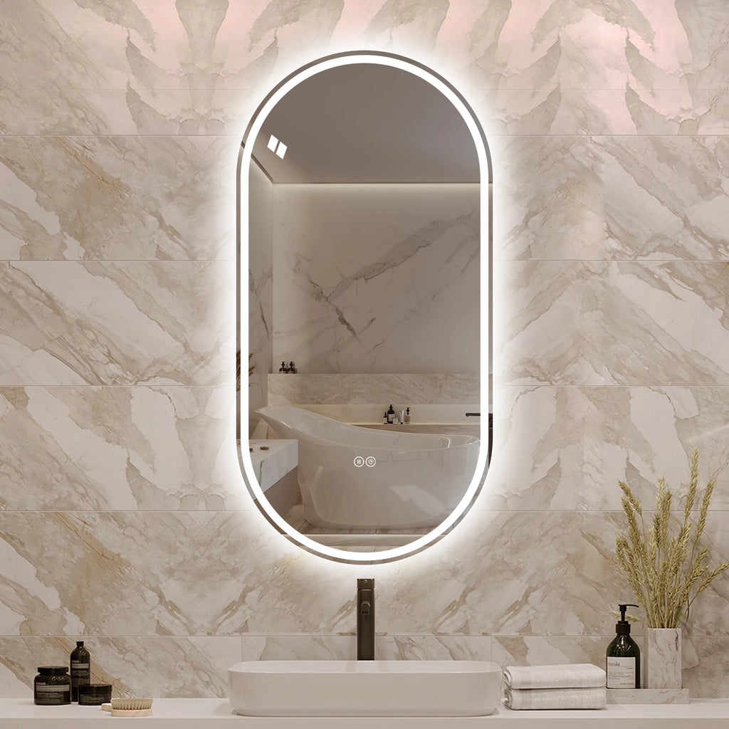 Miroir intelligent ovale sans cadre