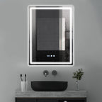 Miroir LED étanche affichage heure et température