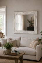 Miroir Baroque Rétro Cadre Bois Sculpté Artisanal